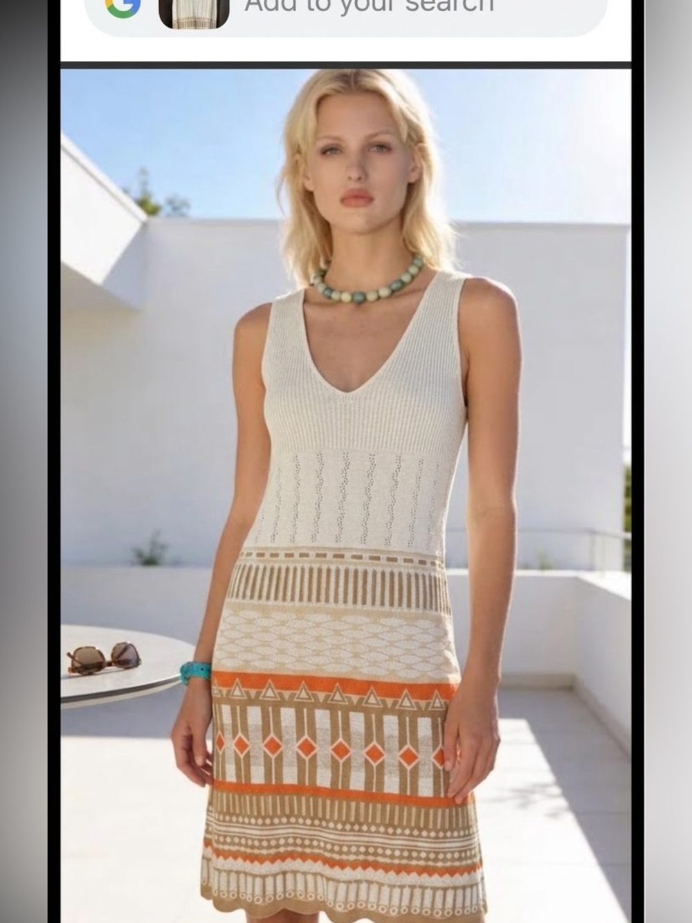 Vtg Stile United Colors Of Benetton S Sleeveless V-Neck Midi Dress in Cream